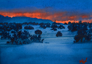 Watercolor Fire and Ice by John Hulsey